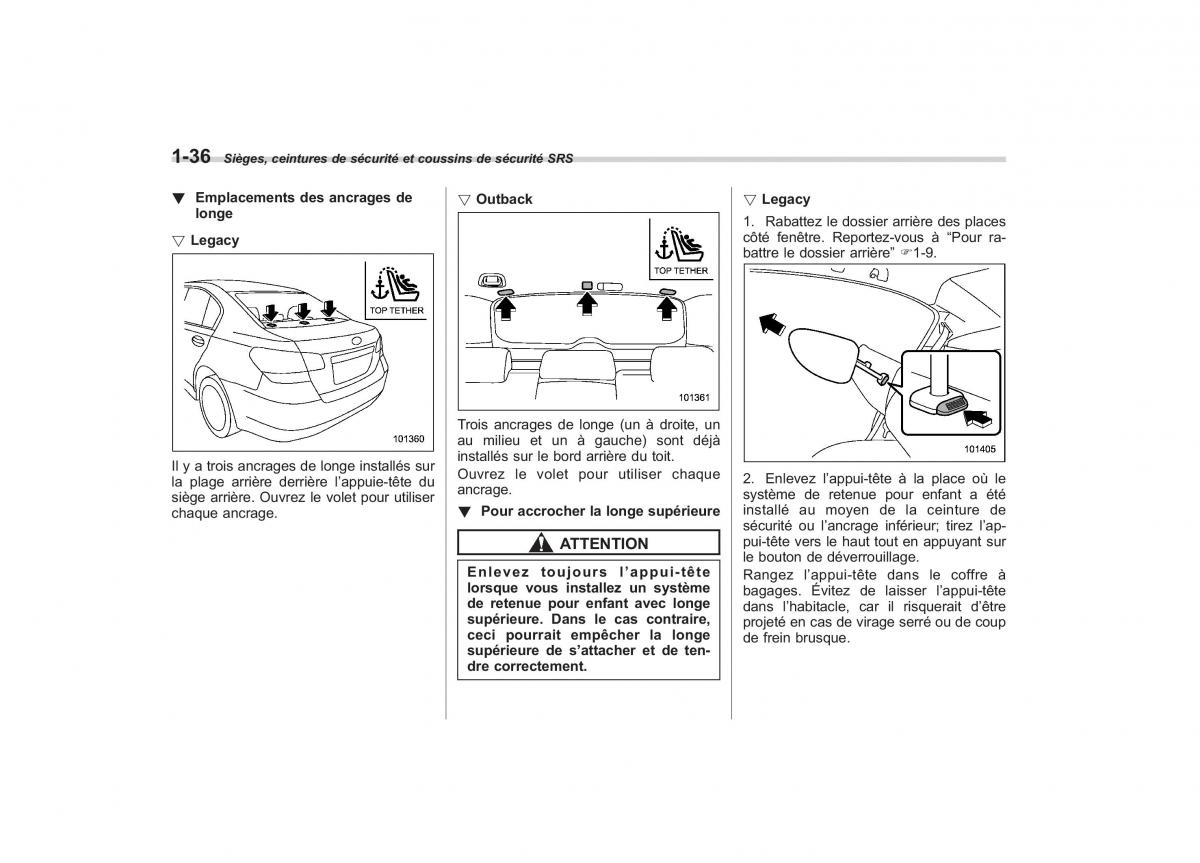 Subaru Outback Legacy IV 4 manuel du proprietaire / page 63