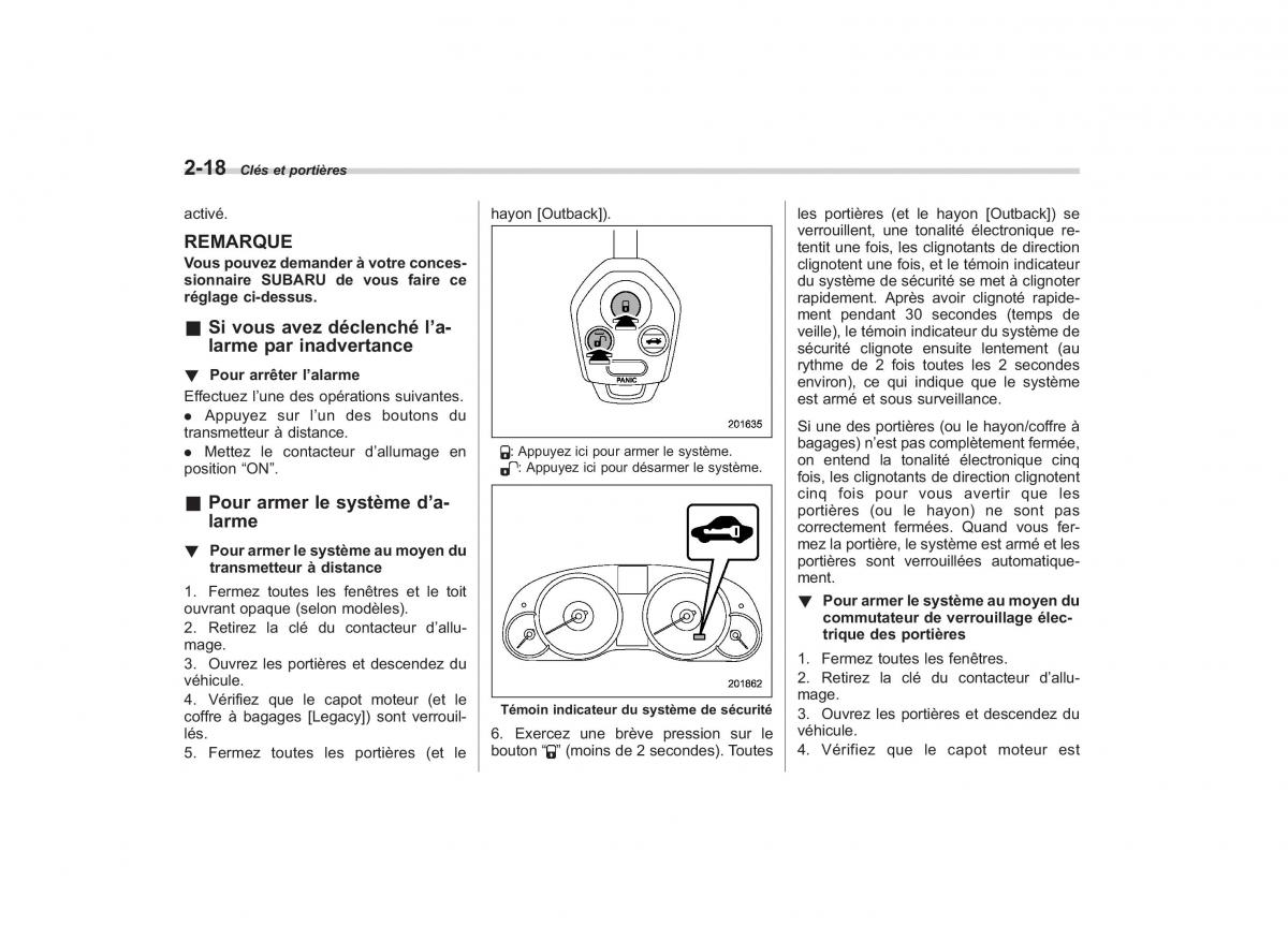 Subaru Outback Legacy IV 4 manuel du proprietaire / page 115