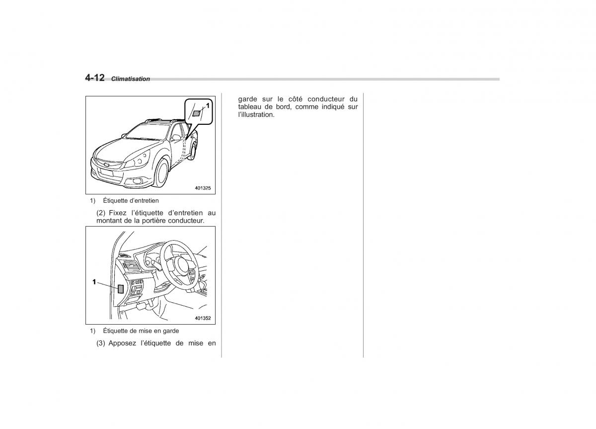 Subaru Outback Legacy IV 4 manuel du proprietaire / page 201