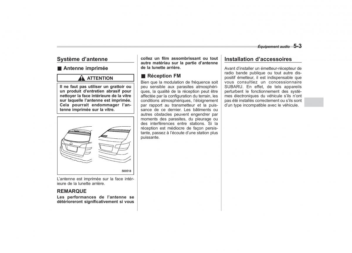 Subaru Outback Legacy IV 4 manuel du proprietaire / page 204