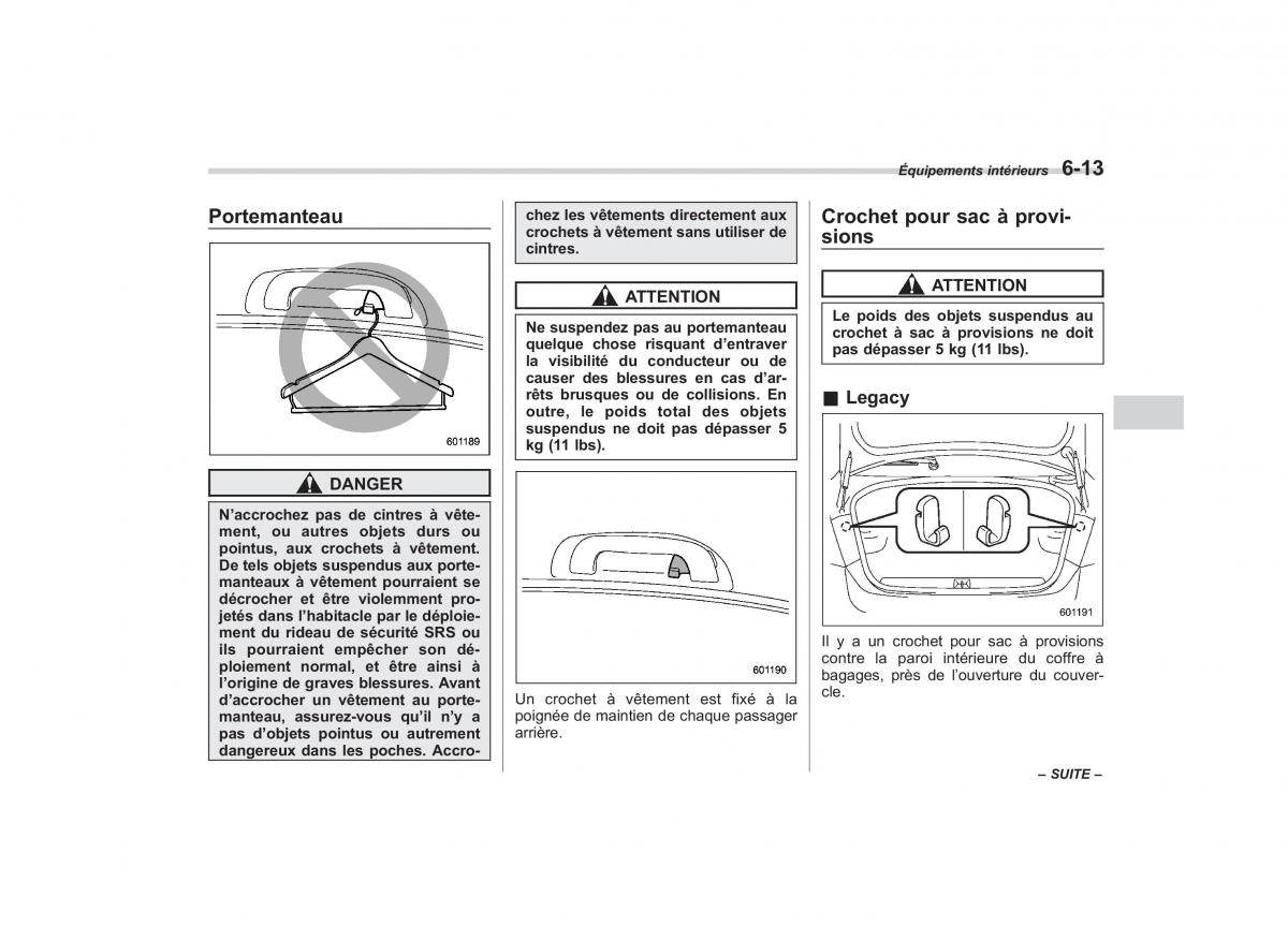 Subaru Outback Legacy IV 4 manuel du proprietaire / page 287