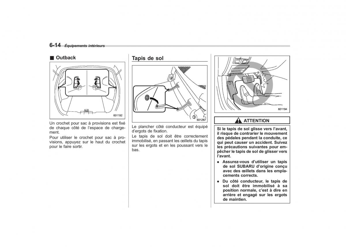 Subaru Outback Legacy IV 4 manuel du proprietaire / page 288