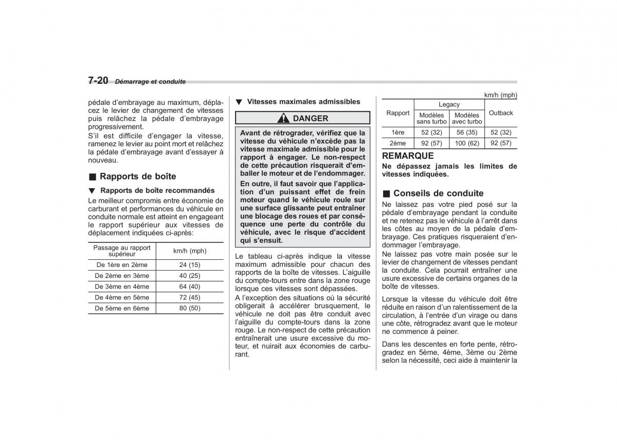 Subaru Outback Legacy IV 4 manuel du proprietaire / page 318