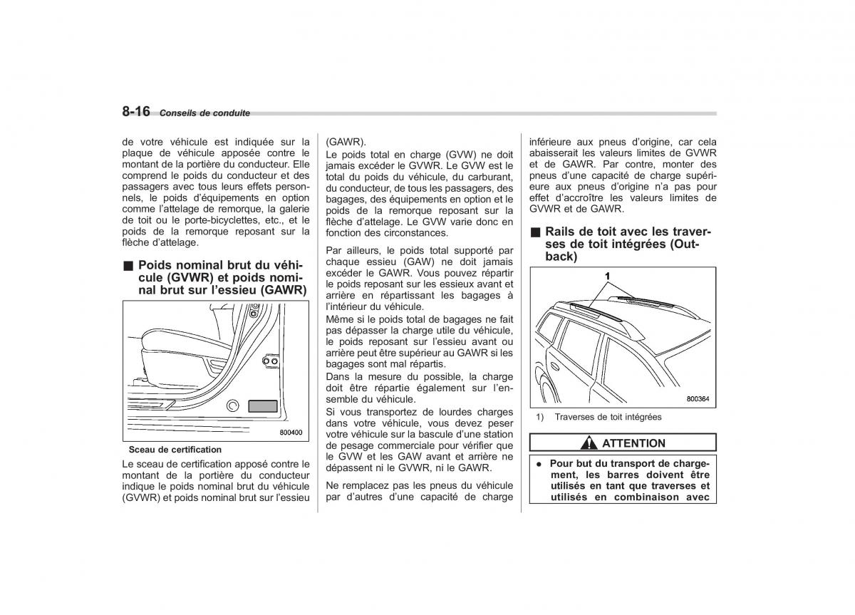 Subaru Outback Legacy IV 4 manuel du proprietaire / page 359