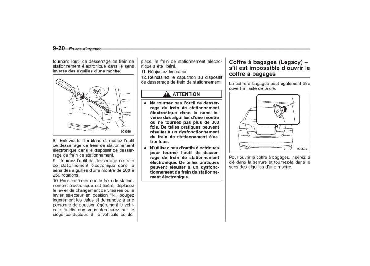 Subaru Outback Legacy IV 4 manuel du proprietaire / page 394