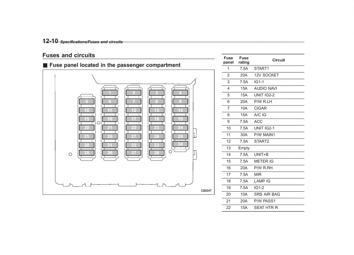 Subaru Outback Legacy V 5 owners manual / page 543