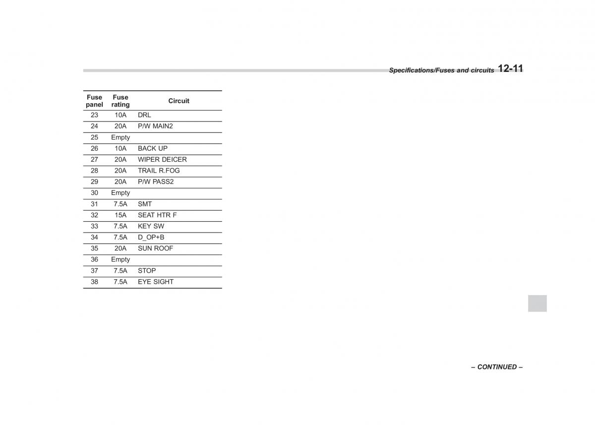 Subaru Outback Legacy V 5 owners manual / page 544