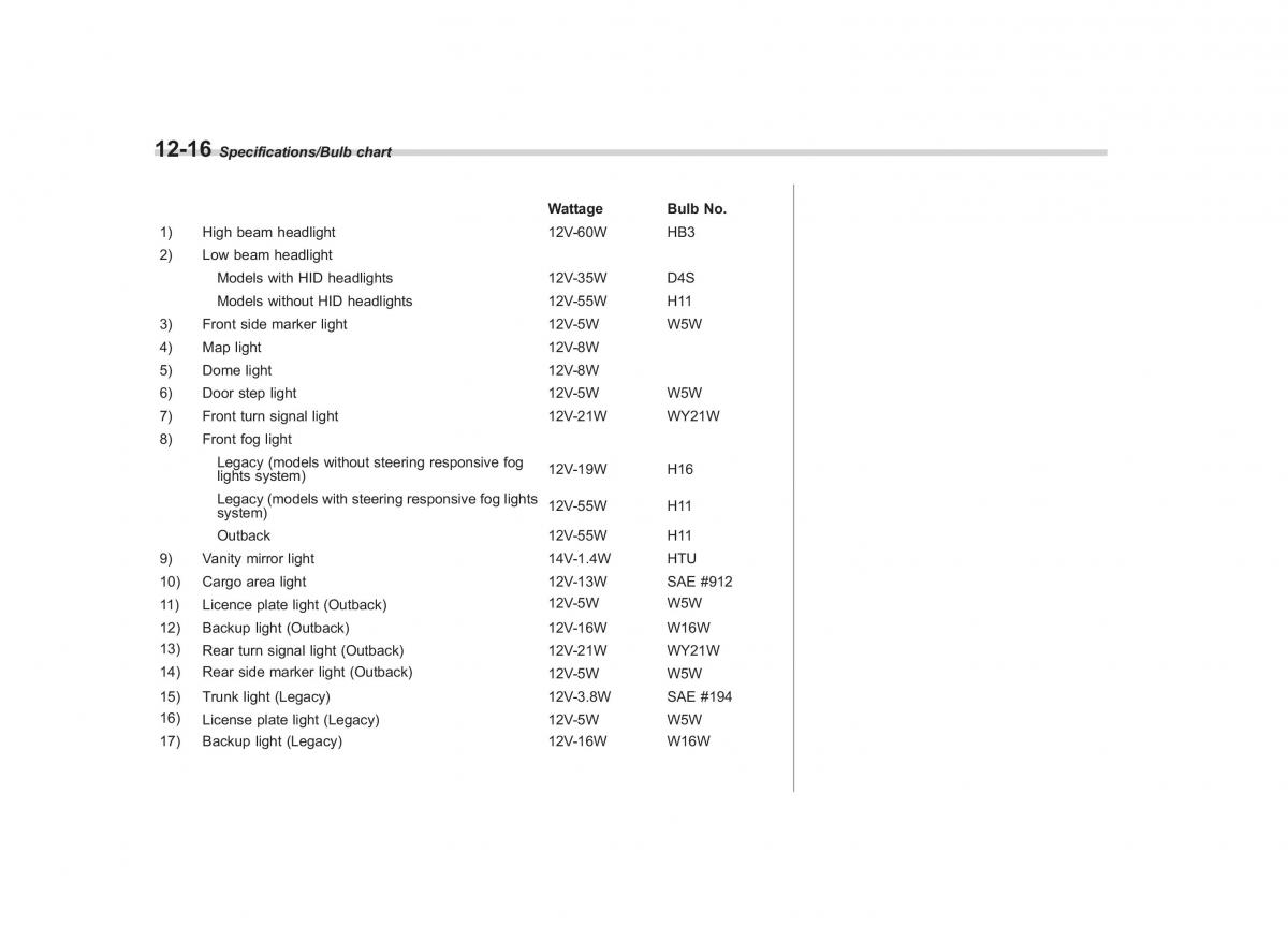 Subaru Outback Legacy V 5 owners manual / page 549