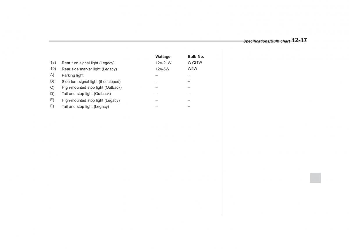 Subaru Outback Legacy V 5 owners manual / page 550