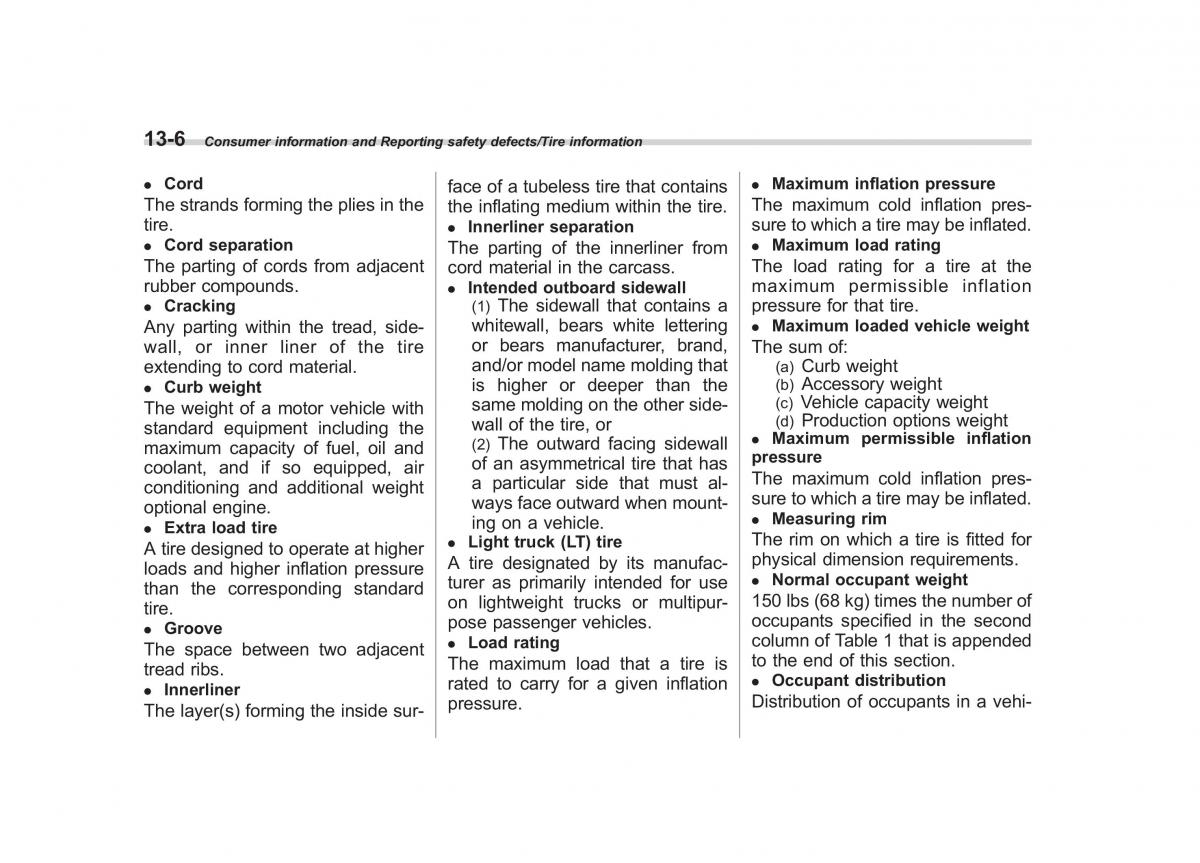 Subaru Outback Legacy V 5 owners manual / page 557