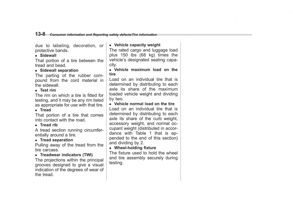 Subaru Outback Legacy V 5 owners manual / page 559