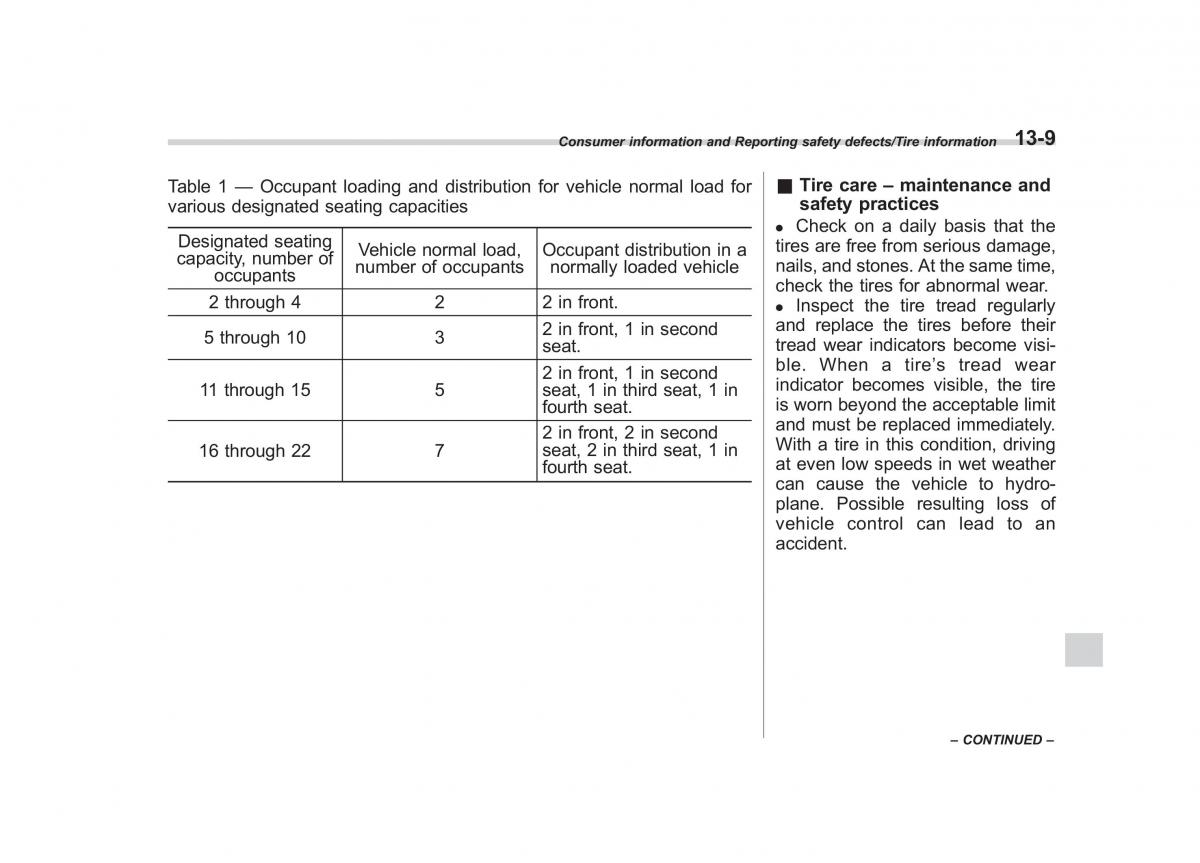 Subaru Outback Legacy V 5 owners manual / page 560