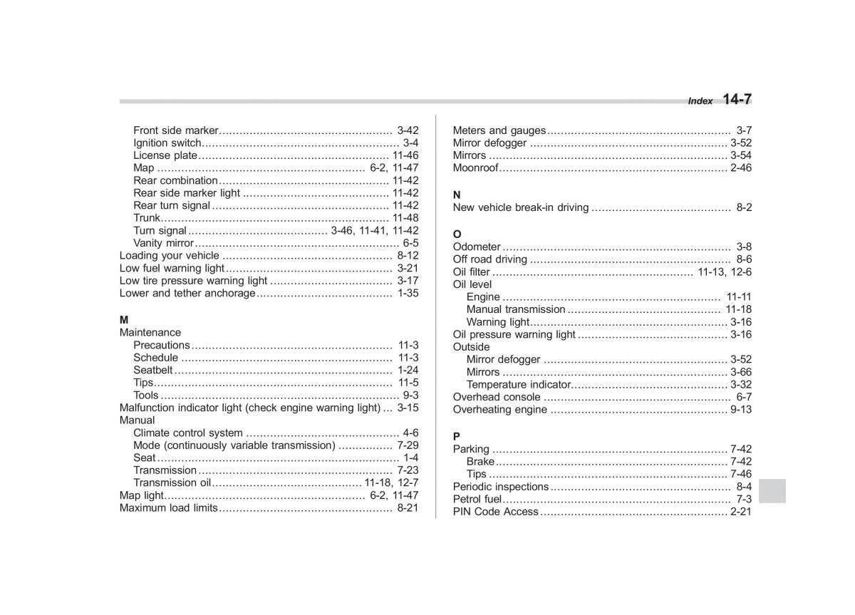 Subaru Outback Legacy V 5 owners manual / page 574