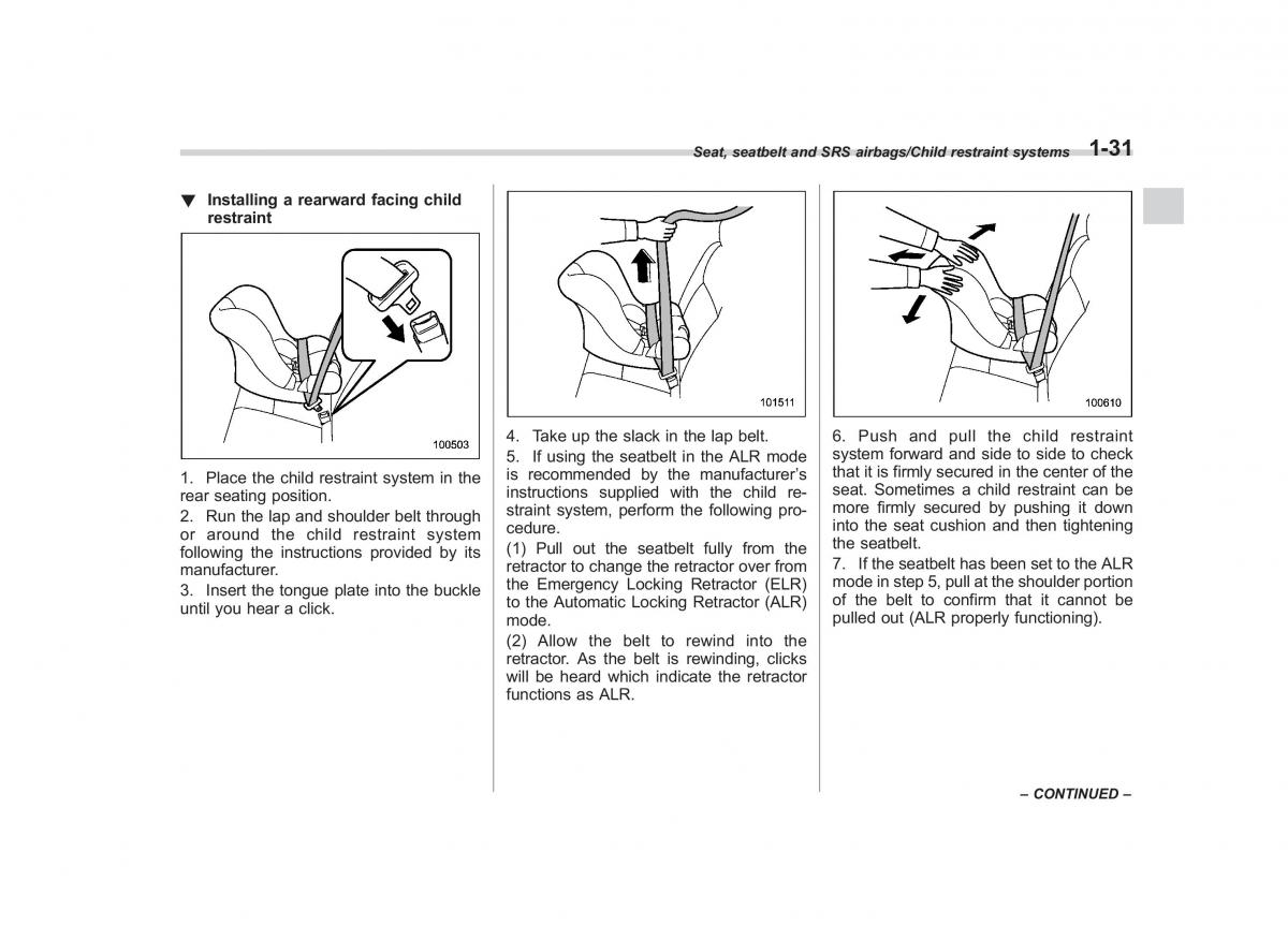 Subaru Outback Legacy V 5 owners manual / page 58