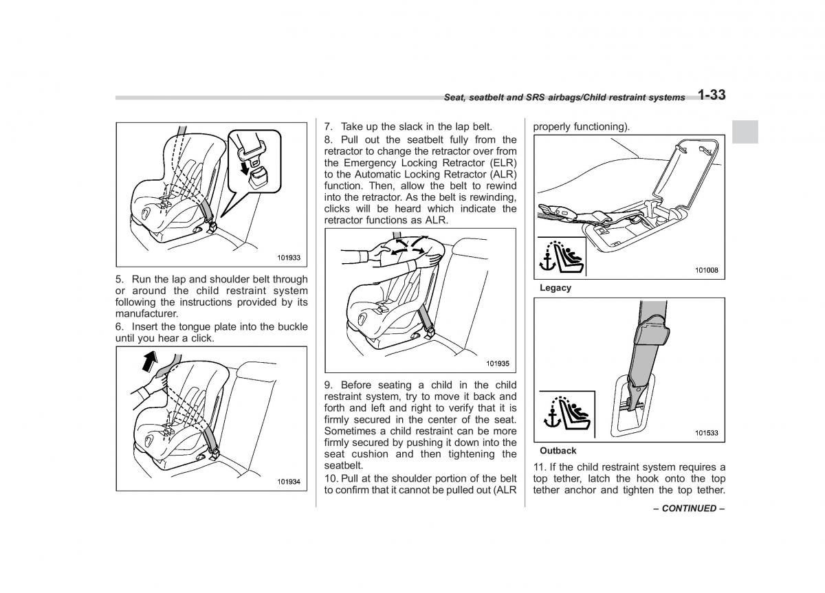 Subaru Outback Legacy V 5 owners manual / page 60