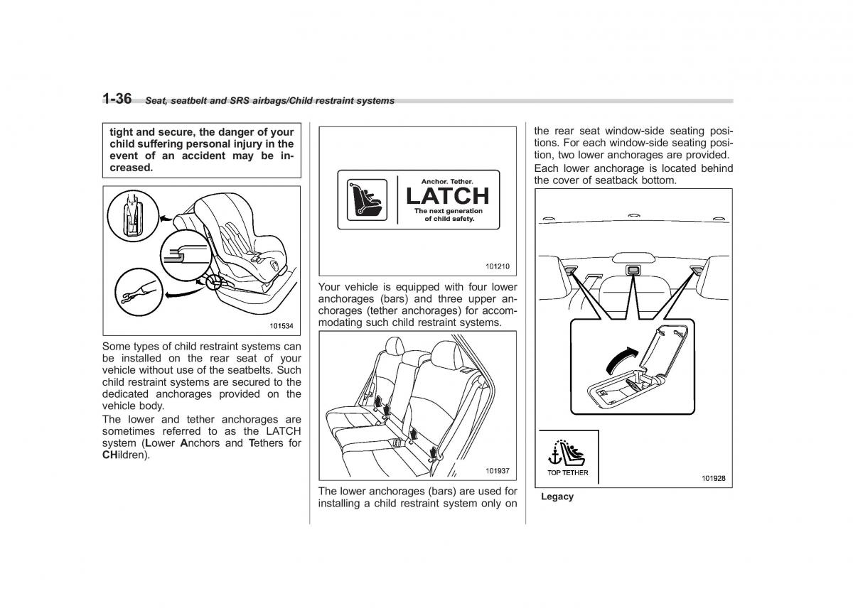 Subaru Outback Legacy V 5 owners manual / page 63