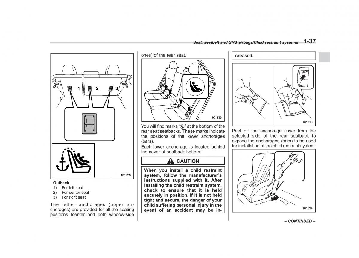 Subaru Outback Legacy V 5 owners manual / page 64