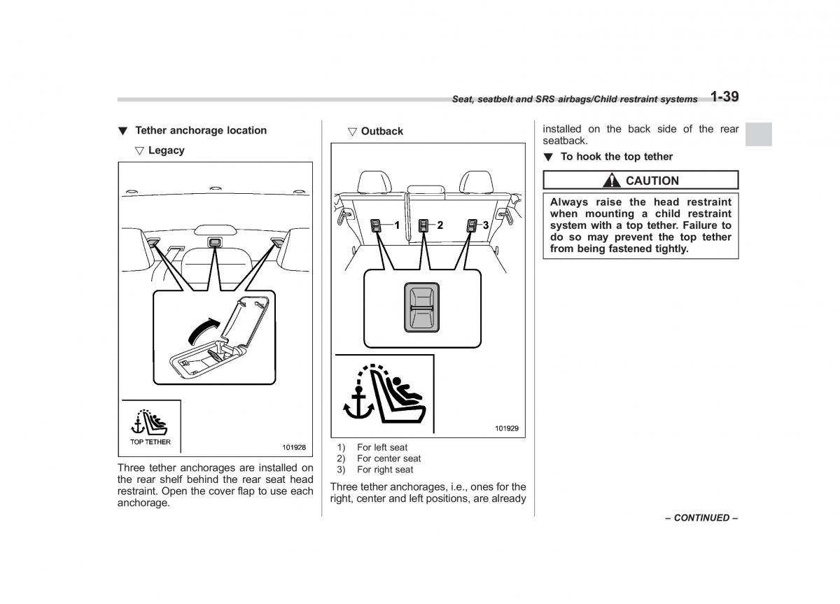 Subaru Outback Legacy V 5 owners manual / page 66