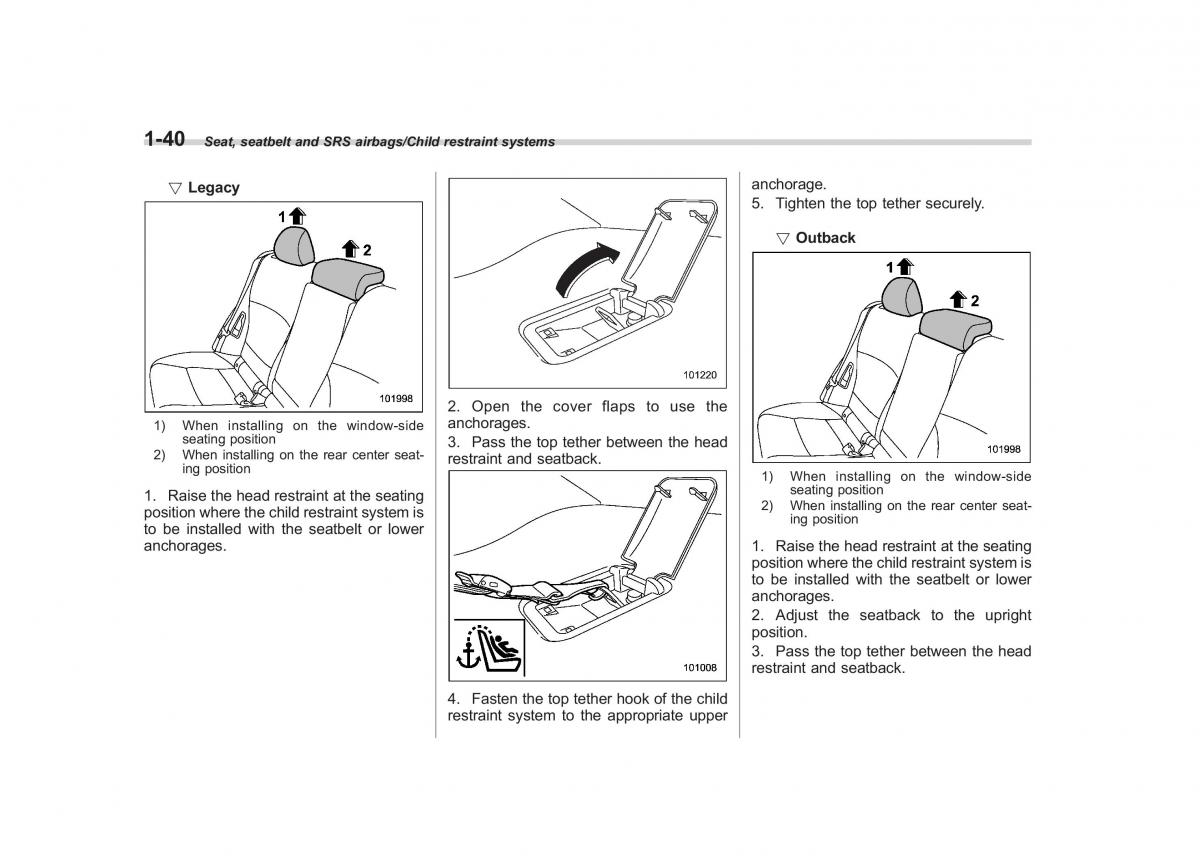 Subaru Outback Legacy V 5 owners manual / page 67