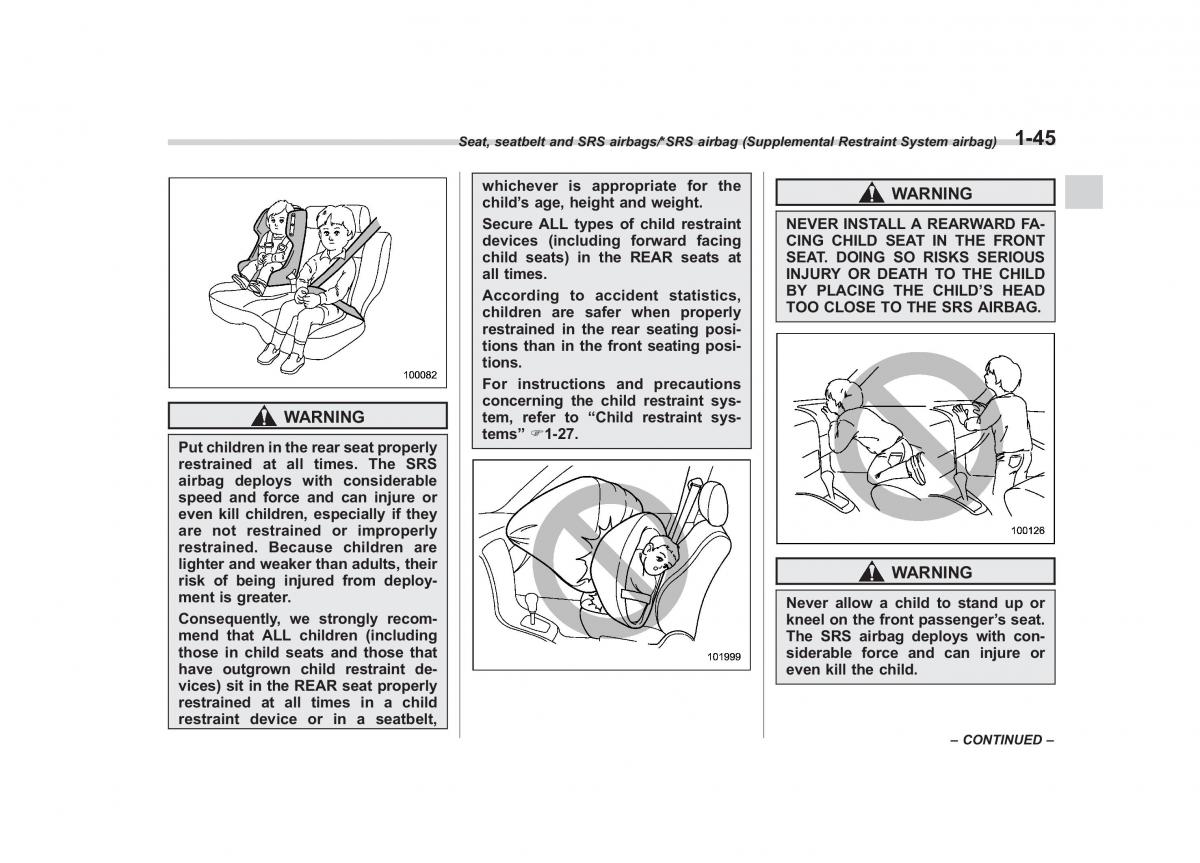 Subaru Outback Legacy V 5 owners manual / page 72