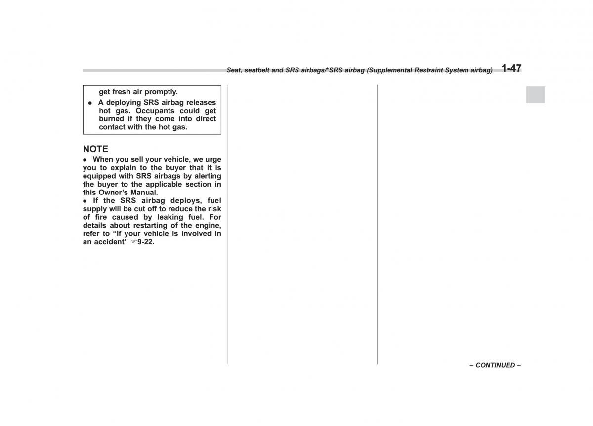 Subaru Outback Legacy V 5 owners manual / page 74