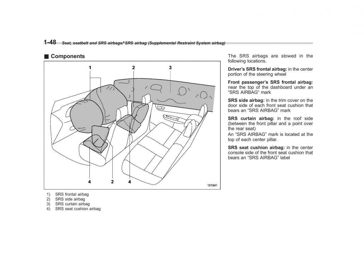 Subaru Outback Legacy V 5 owners manual / page 75