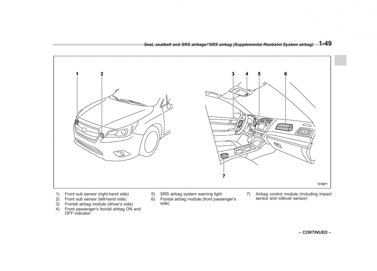 Subaru Outback Legacy V 5 owners manual / page 76