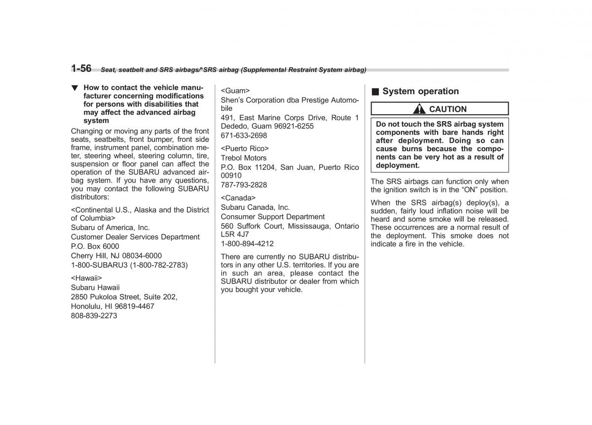 Subaru Outback Legacy V 5 owners manual / page 83