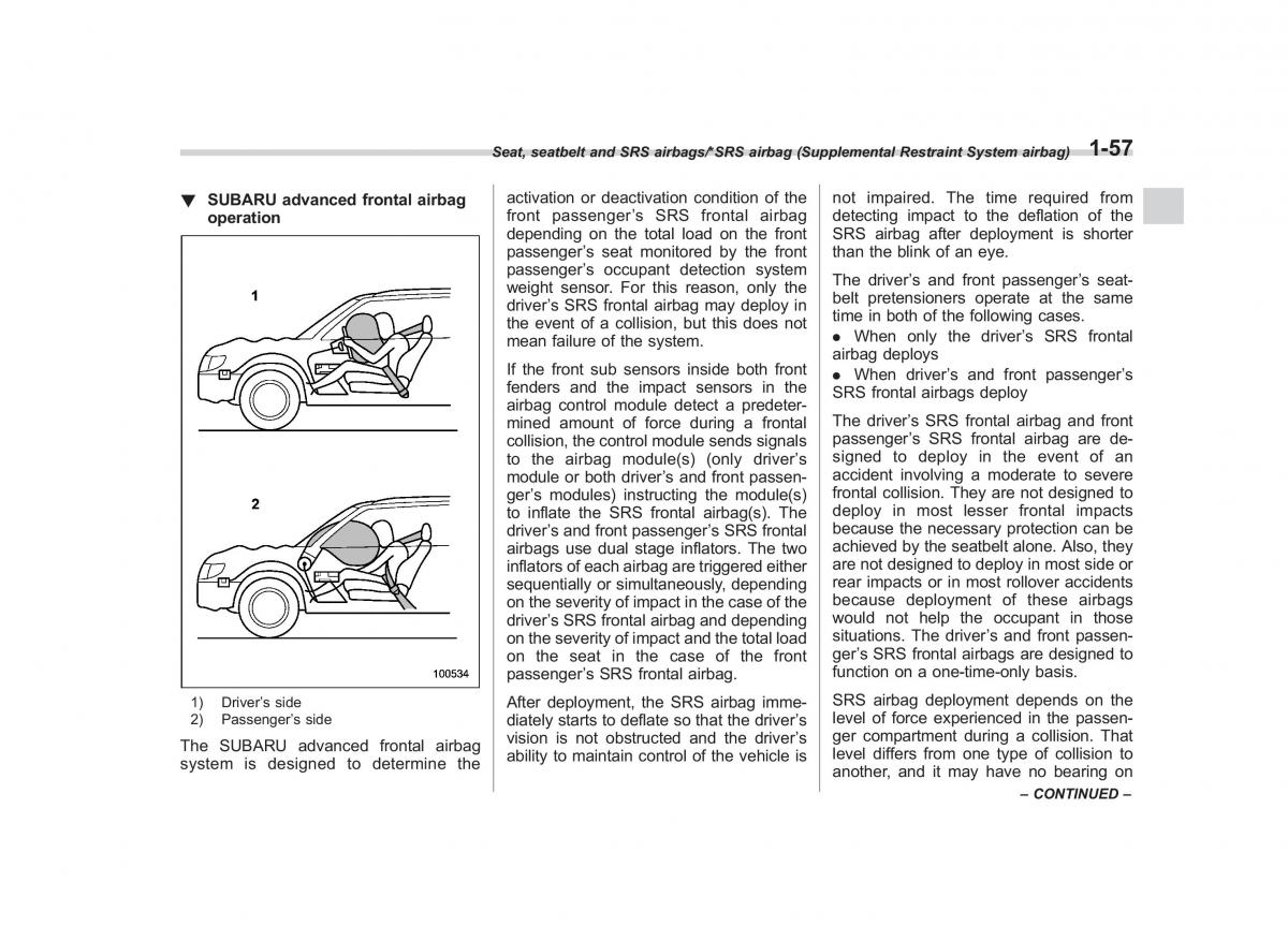 Subaru Outback Legacy V 5 owners manual / page 84