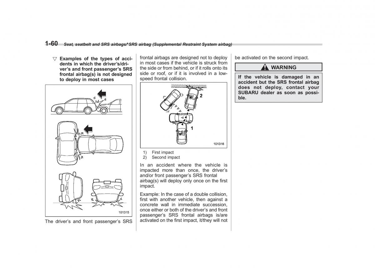 Subaru Outback Legacy V 5 owners manual / page 87