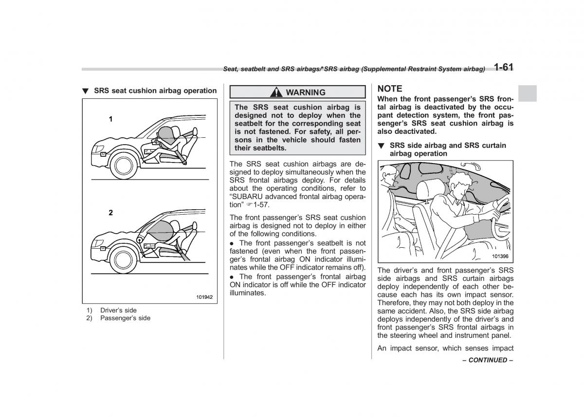 Subaru Outback Legacy V 5 owners manual / page 88