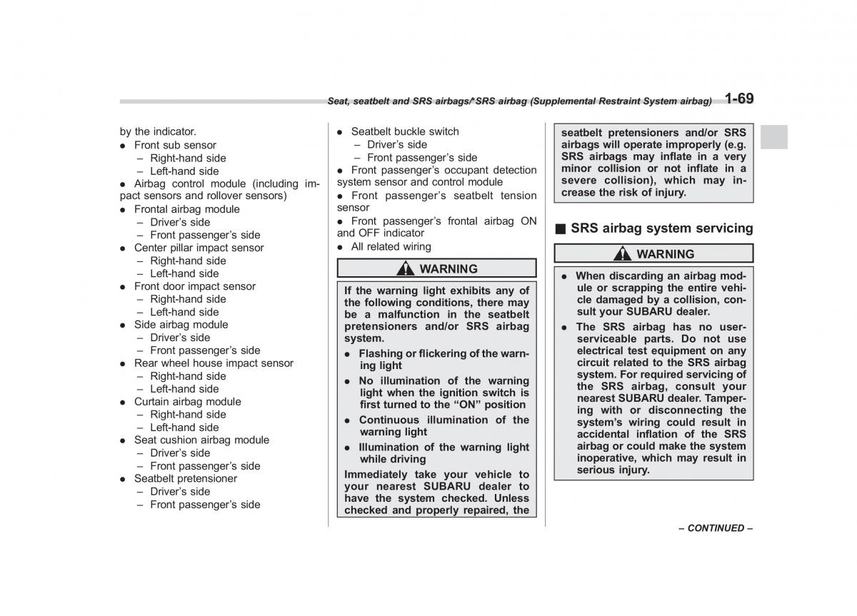 Subaru Outback Legacy V 5 owners manual / page 96