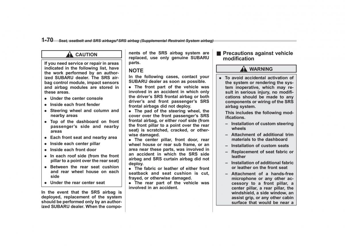 Subaru Outback Legacy V 5 owners manual / page 97