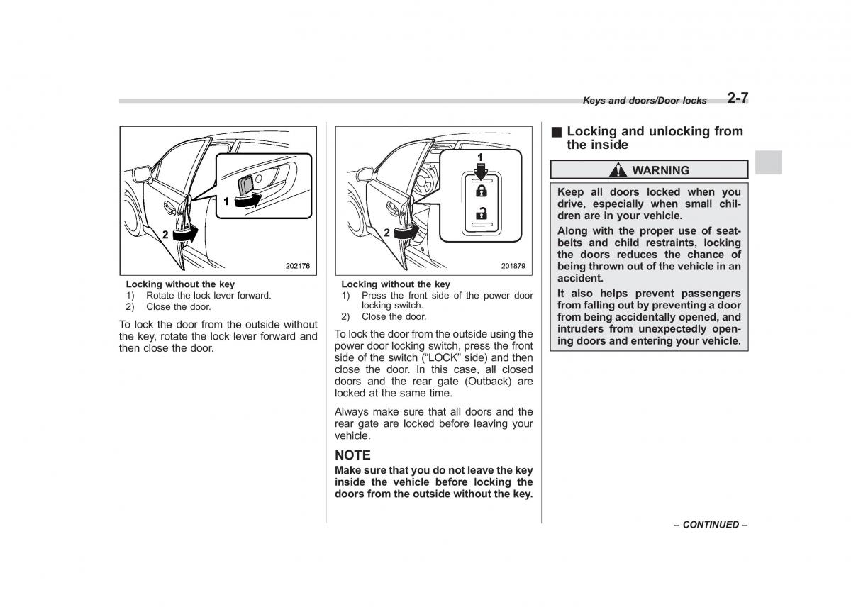 Subaru Outback Legacy V 5 owners manual / page 106