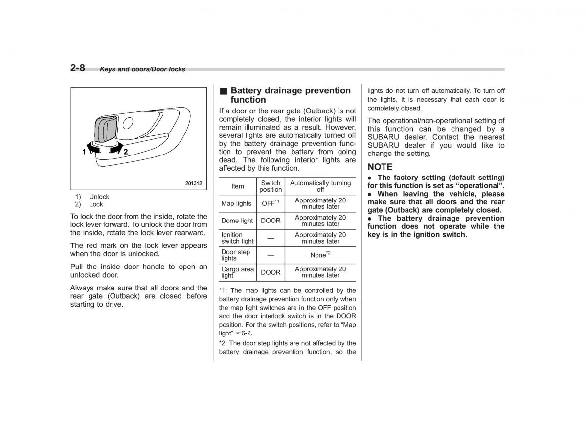 Subaru Outback Legacy V 5 owners manual / page 107