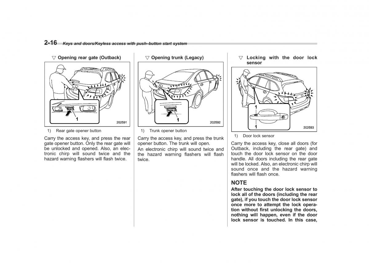 Subaru Outback Legacy V 5 owners manual / page 115