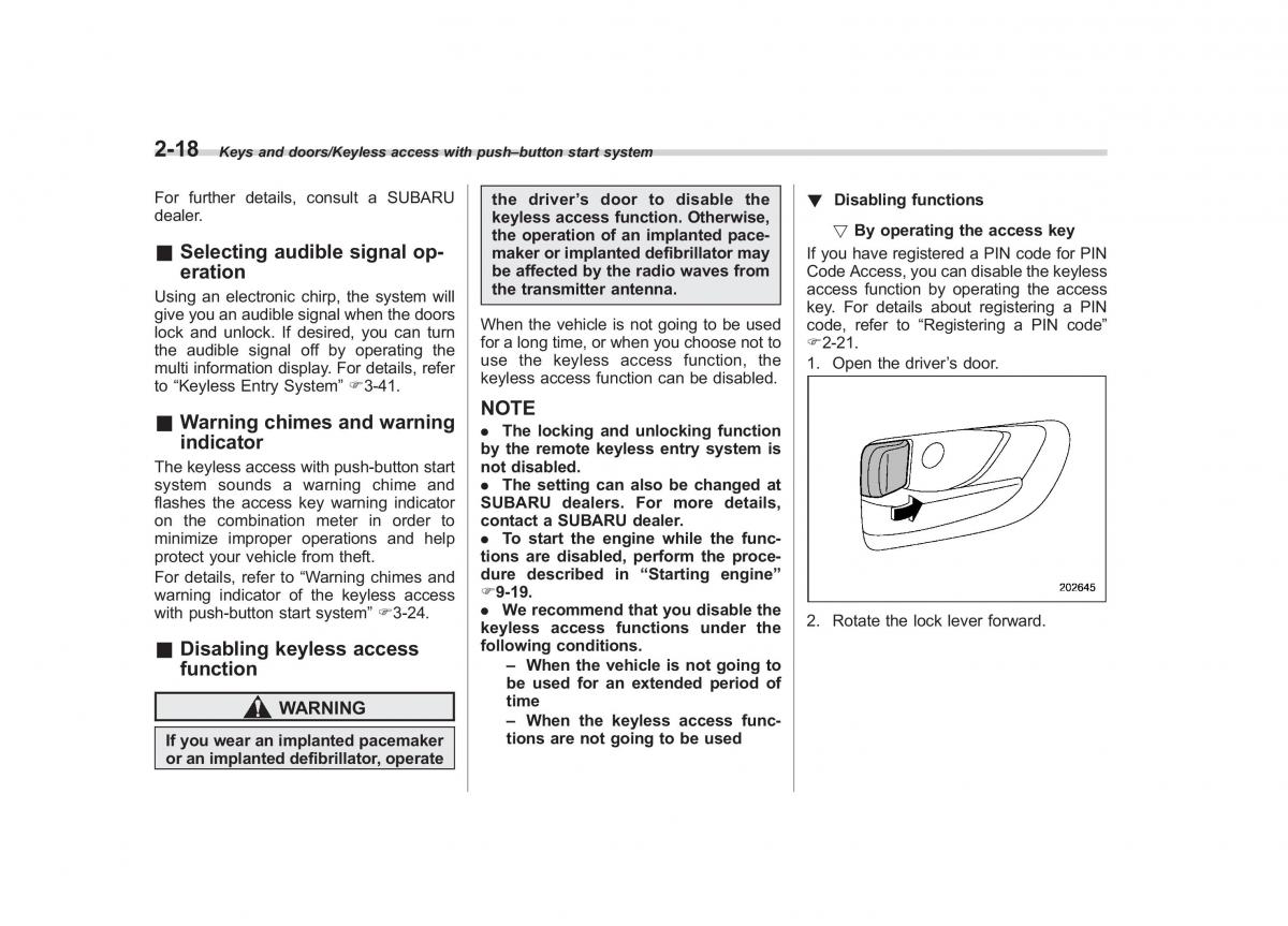 Subaru Outback Legacy V 5 owners manual / page 117