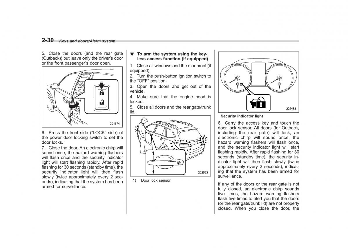 Subaru Outback Legacy V 5 owners manual / page 129