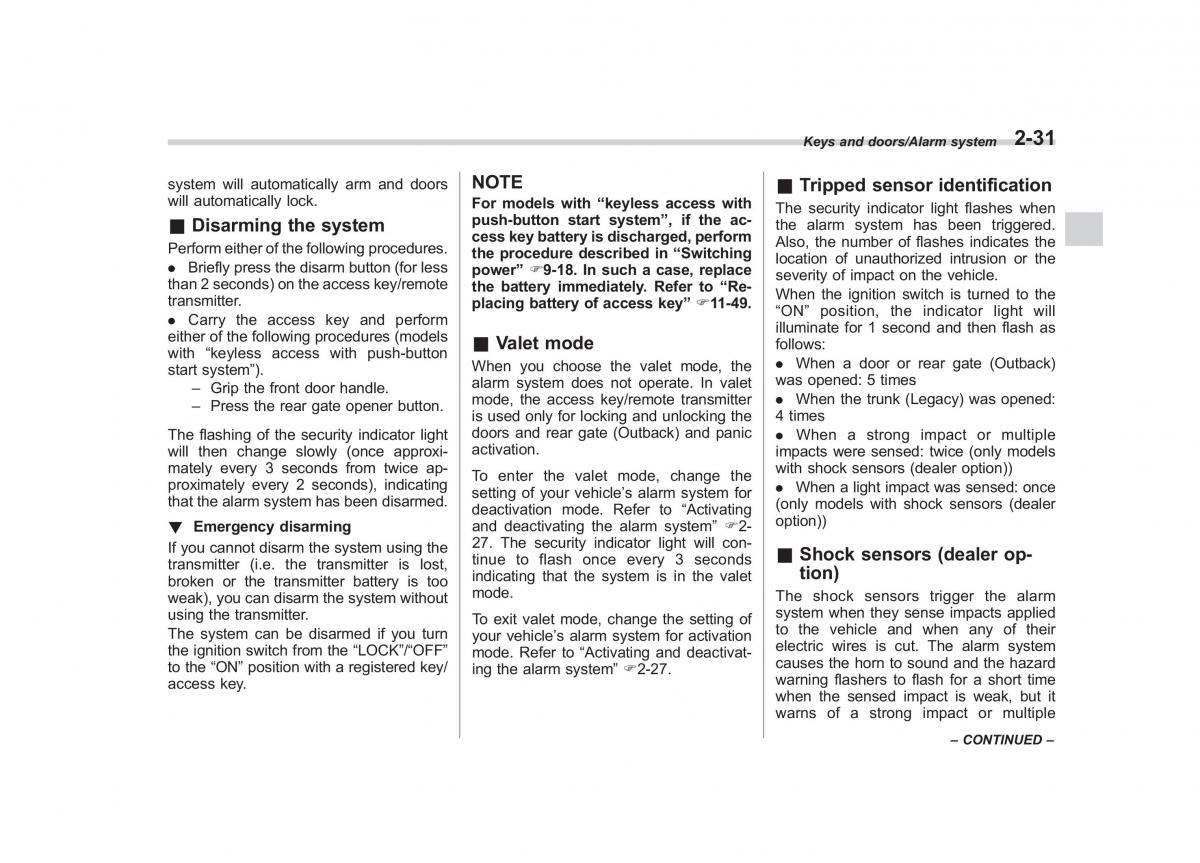 Subaru Outback Legacy V 5 owners manual / page 130