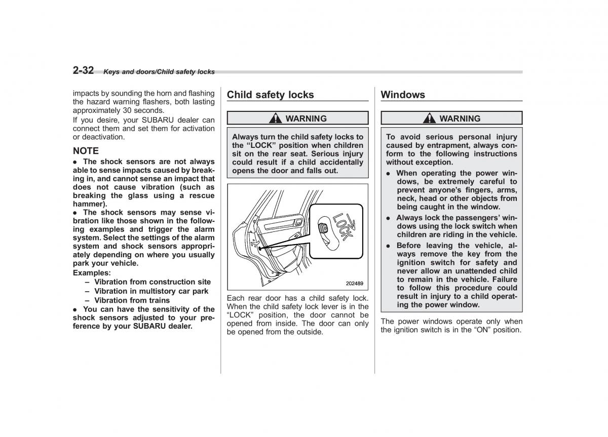 Subaru Outback Legacy V 5 owners manual / page 131