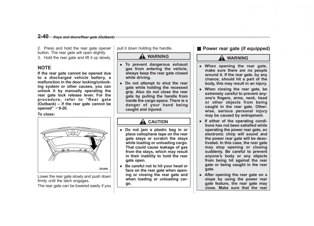 Subaru Outback Legacy V 5 owners manual / page 139