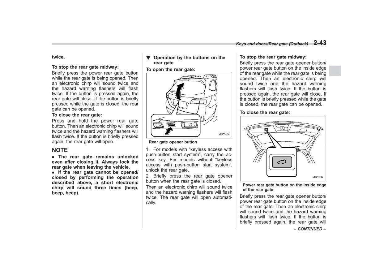 Subaru Outback Legacy V 5 owners manual / page 142