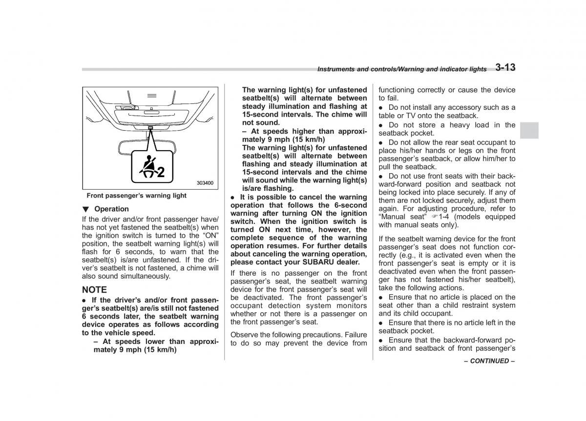 Subaru Outback Legacy V 5 owners manual / page 160