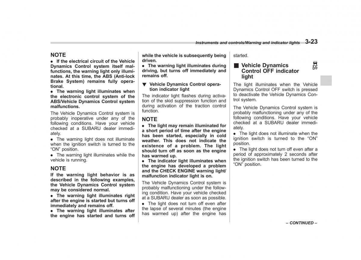 Subaru Outback Legacy V 5 owners manual / page 170