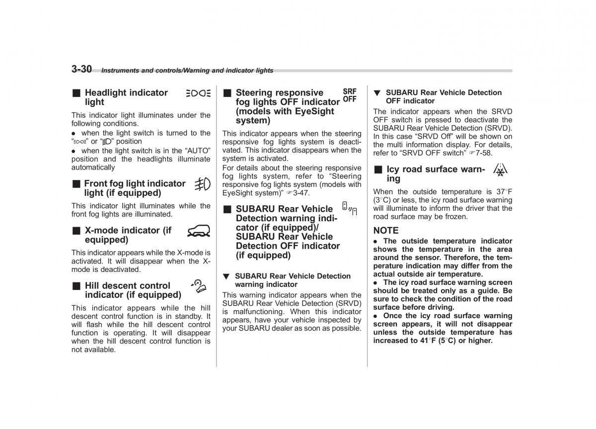 Subaru Outback Legacy V 5 owners manual / page 177