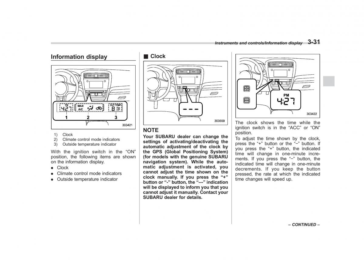 Subaru Outback Legacy V 5 owners manual / page 178