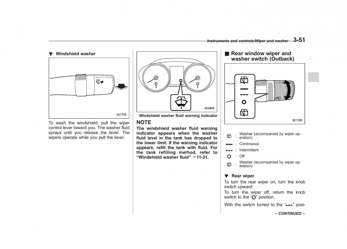 Subaru Outback Legacy V 5 owners manual / page 198