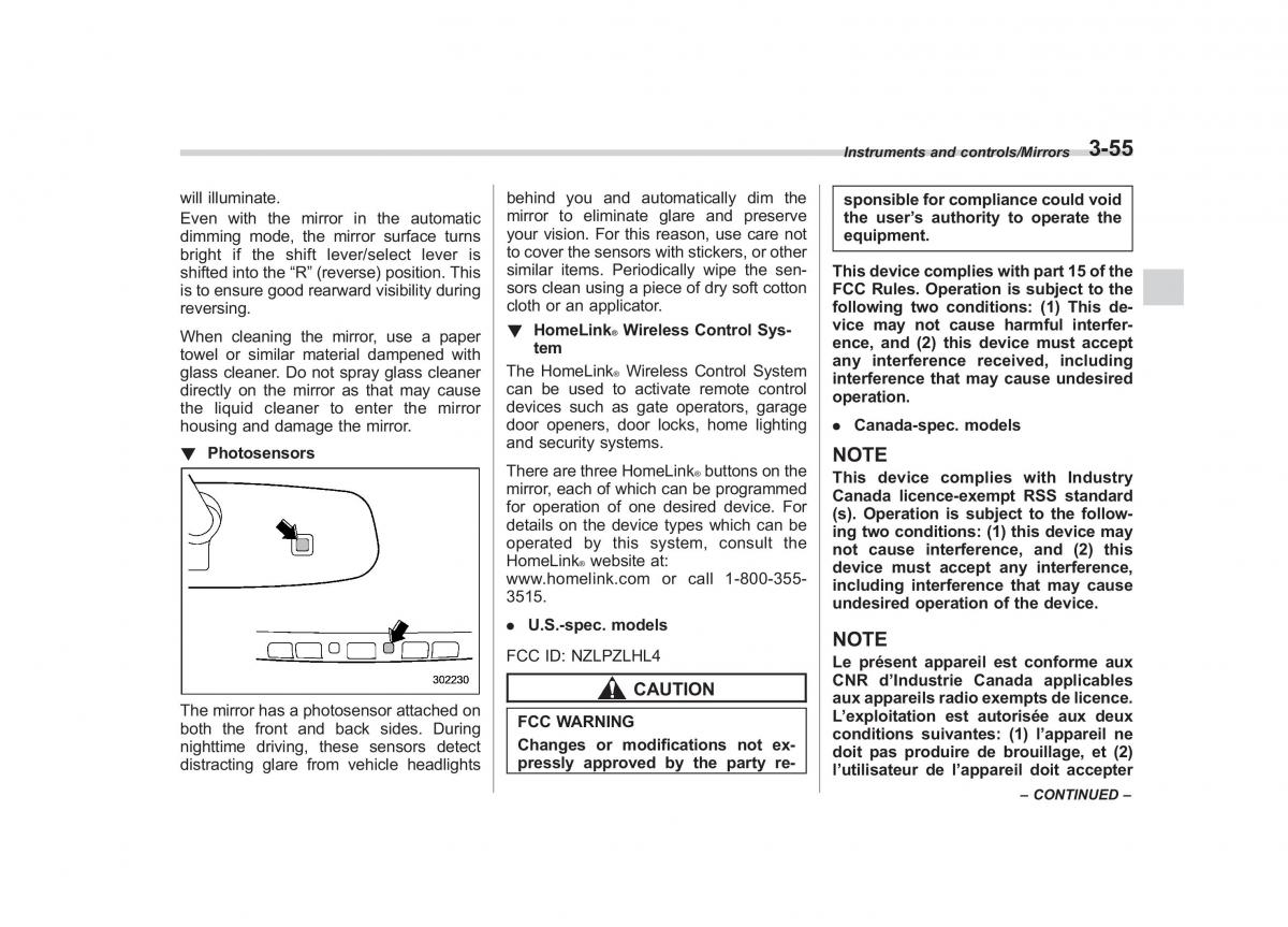 Subaru Outback Legacy V 5 owners manual / page 202