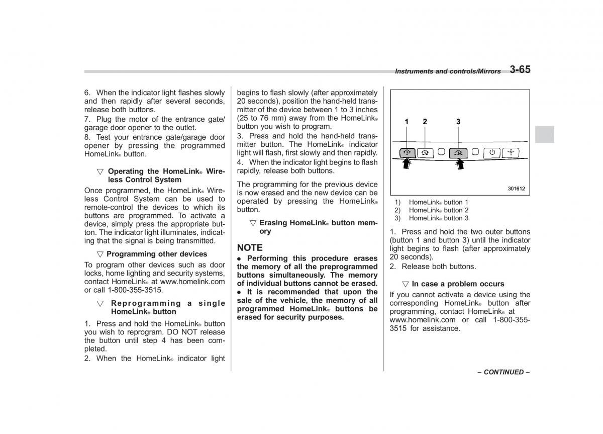 Subaru Outback Legacy V 5 owners manual / page 212