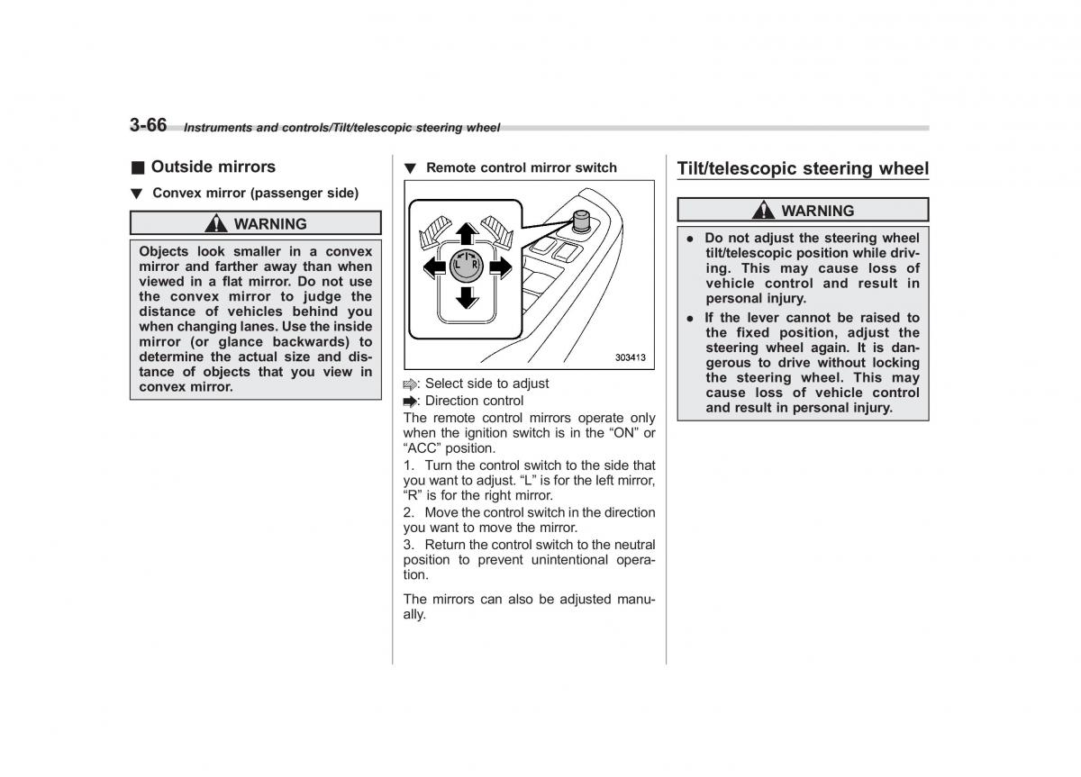 Subaru Outback Legacy V 5 owners manual / page 213